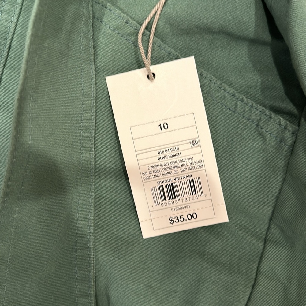 NWT A New Day High Rise Tapered Ankle Tie Front Olive Pants (10) - Picture 5 of 8